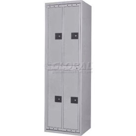 4 Door Hanging Garment Locker, Cam Lock, 23-15/16"Wx21-7/16"Dx80-13/16"H, Gray