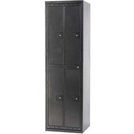 4 Door Hanging Garment Locker, Knob Lock, 23-15/16"Wx21-7/16"Dx80-13/16"H, Silver