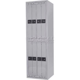 8 Door Hanging Garment Locker, Cam Lock, 23-15/16"Wx21-7/16"Dx80-13/16"H, Gray