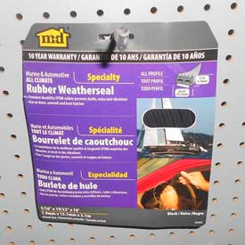 All Climate Auto & Marine Weatherstrip Black All Profile 17'L x 19/32"W x 5/16"TK