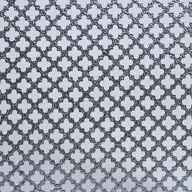 Aluminum Sheet, Cloverleaf, 36"L x 24"W x 1/50" Thick, Silver