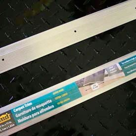 Carpet Trip, Extra Wide, Fluted, 72"L, Silver, Screw Nails
