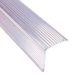 Stair Edging, Fluted, 36"L, Silver, Screw Nails