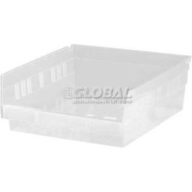 Plastic Nesting Storage Shelf Bin 11-1/8"W x 11-5/8"L x 8"H Clear