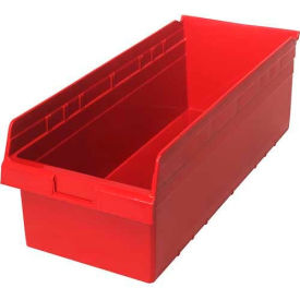 Plastic Nesting Storage Shelf Bin 11-1/8"W x 23-5/8"L x 8"H Red