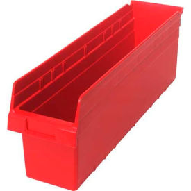 Plastic Nesting Storage Shelf Bin 6-5/8"W x 23-5/8"L x 8"H Red