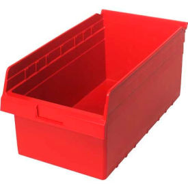 Plastic Nesting Storage Shelf Bin 11-1/8"W x 17-7/8"L x 8"H Red