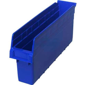Plastic Nesting Storage Shelf Bin Blue 4-3/8"W x 17-7/8"L x 8"H