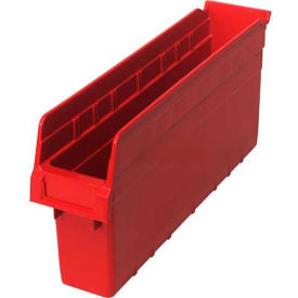 Plastic Nesting Storage Shelf Bin 4-3/8"W x 17-7/8"L x 8"H Red