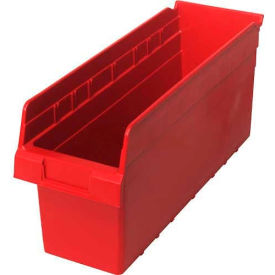 Plastic Nesting Storage Shelf Bin 6-5/8"W x 17-7/8"L x 8"H Red