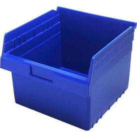 Plastic Nesting Storage Shelf Bin 11-1/8"W x 11-5/8"L x 8"H Blue