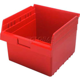 Plastic Nesting Storage Shelf Bin 11-1/8"W x 11-5/8"L x 8"H Red