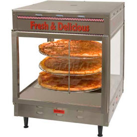 18" Pizza/Pretzel Display Warmer, Humidified, 2-Door, Rotating, 3 Tier