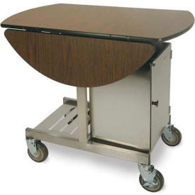 Tri-Fold Leaf Room Service Cart/Table, Oval, 36"W x 31"H x 43"L