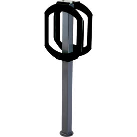 Double Ring Bike Rack, Gray/Black