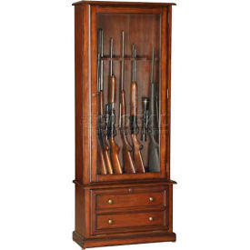 800 Wood Classic 2 Drawers Gun Storage Cabinet, 8 Long Guns