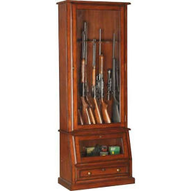 Wood Slanted Base Gun Storage Cabinet, 12 Long Guns