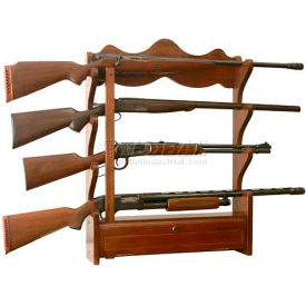Wood Gun Wall Rack, 4 Long Guns