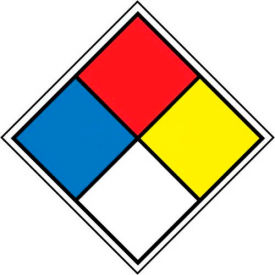 NFPA Classification Label, 4" X 4", Red/Yellow/White/Blue