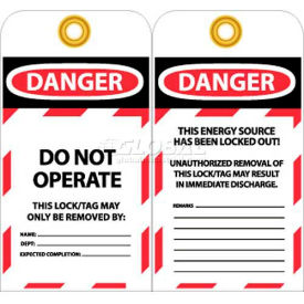 Tags, Danger Do Not Operate, 6" X 3", White/Red/Black, 25/Pk