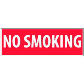 No Smoking Area Sign, No Smoking, 4" X 12", White/Red
