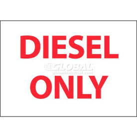 Flammable/Combustible Sign, Diesel Only, 3" X 5", White/Red