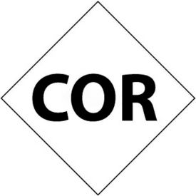 NFPA Label Symbol, Cor, 2-1/2" X 2-1/2", White/Black, 5/Pk