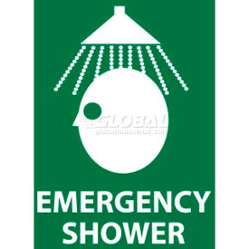 Emergency Shower, 7" X 7", White/Green