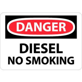 Danger Diesel No Smoking, 7" X 10", White/Red/Black