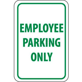 Traffic Sign, Employee Parking Only, 18" X 12", White/Green