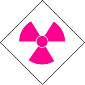 NFPA Label Symbol, Radiation, 2-1/2" X 2-1/2", White/Pink, 5/Pk