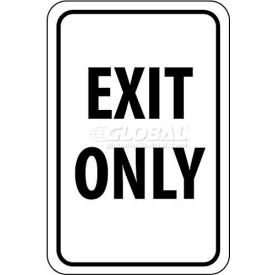 Traffic Sign, Exit Only, 18" X 12", White/Black