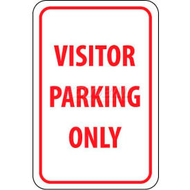 Traffic Sign, Visitor Parking Only, 18" X 12", White/Red