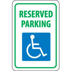 Traffic Sign, Reserved Parking, 18" X 12", White/Blue/Green