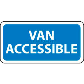 Traffic Sign, Van Accessible, 6" X 12", White/Blue