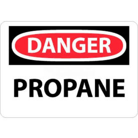 OSHA Sign, Danger Propane, 10" X 14", White/Red/Black