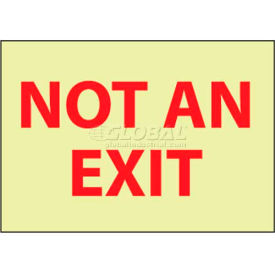 Fire Sign, Not An Exit - Glow, 10" X 14", White/Red
