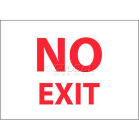 Fire Sign, No Exit, 7" X 10", White/Red