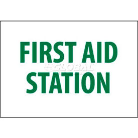Sign, First Aid Station, 10" X 14", White/Green
