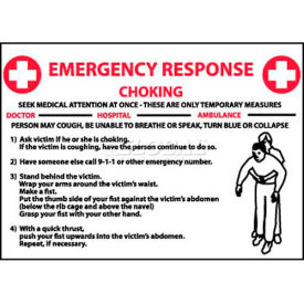 Sign, Choke Emergency Response, 10" X 14", White/Red/Black