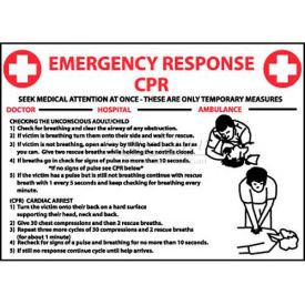 Emergency Response Sign, 10" X 14", White/Red/Black