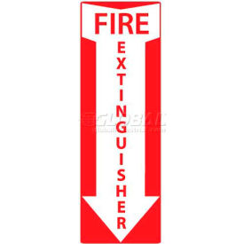 Fire Sign, Fire Extinguisher, 4" X 12", White/Red