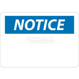 OSHA Sign, Notice (Heading Only), 7" X 10", White/Blue/Black