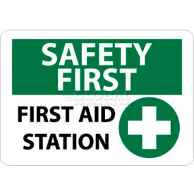Safety First - First Aid Station, 10" X 14", White/Green/Black