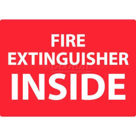 Fire Sign, Fire Extinguisher Inside, 10" X 14", White/Red