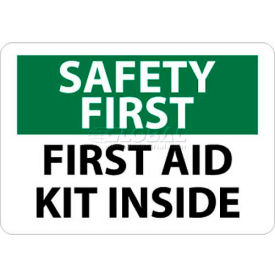 Safety First - First Aid Kit Inside, 10" X 14", White/Green/Black