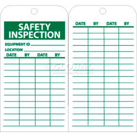Tags, Safety Inspection, 6" X 3", White/Green, 25/Pk