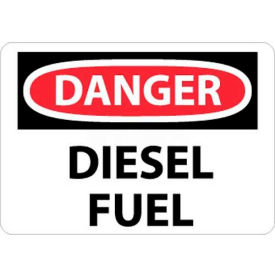 OSHA Sign, Danger Diesel Fuel, 7" X 10", White/Red/Black