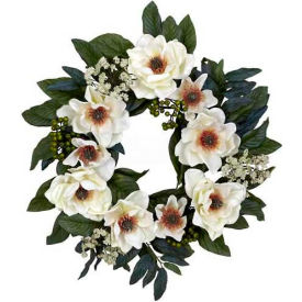 Nearly Natural 22'' Magnolia Wreath