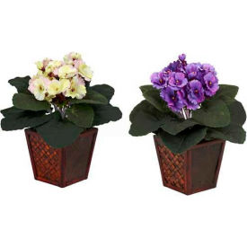 African Violet with Vase Silk Plant (Set of 2)